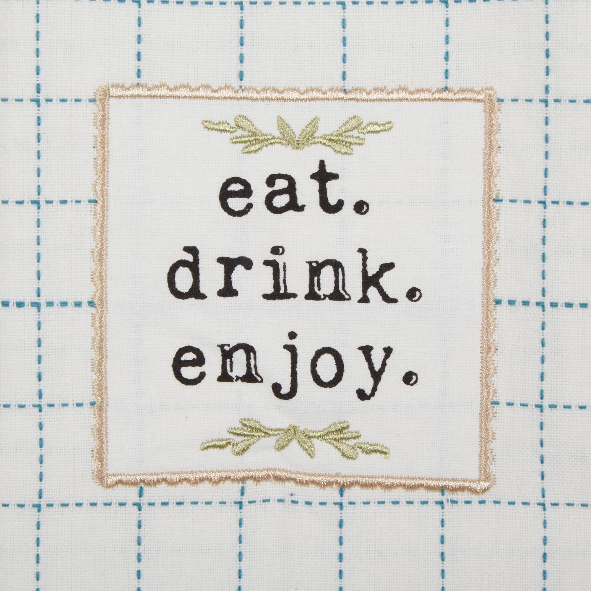 Storm Blue Farm To Table Embellished Dishtowel (Set of 4)